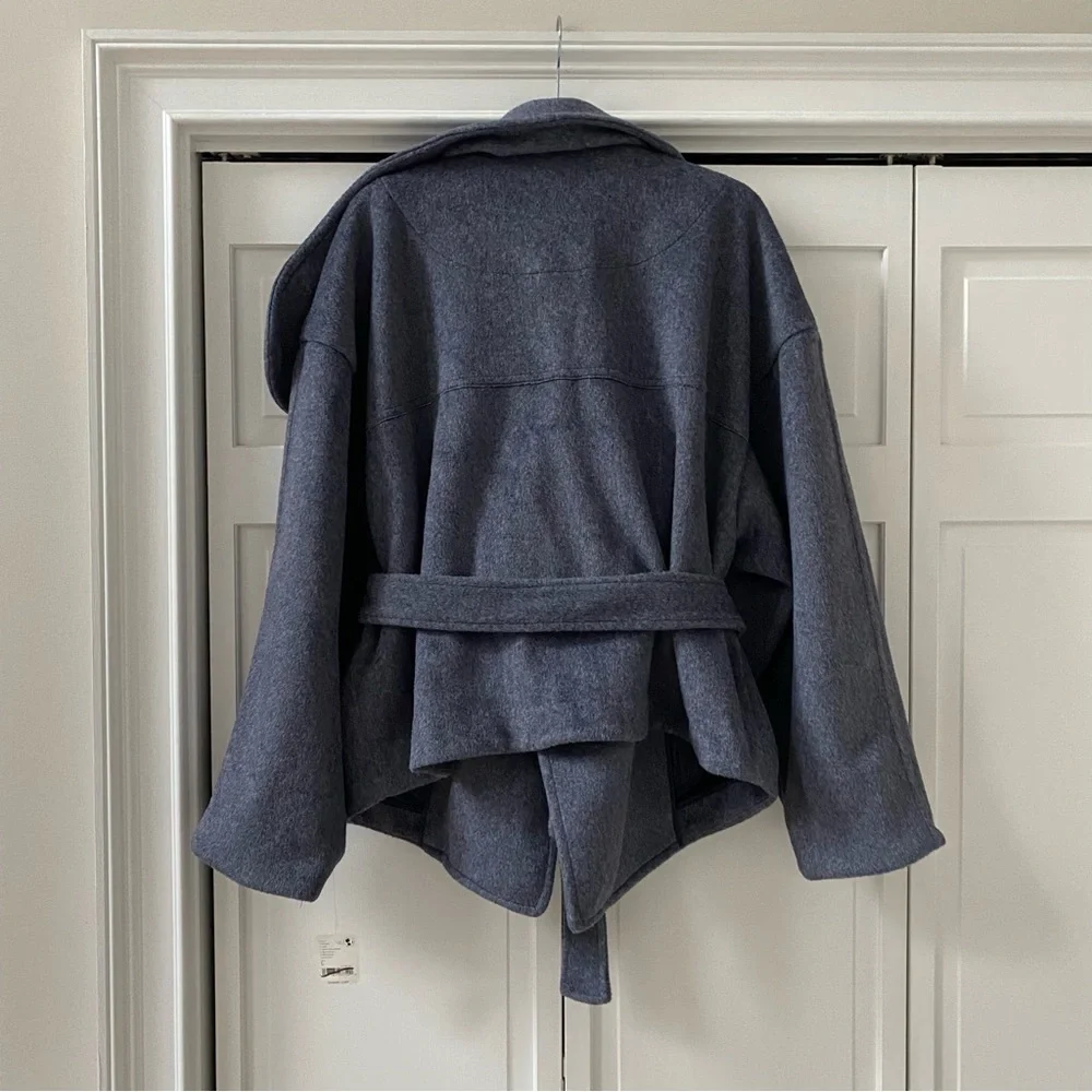 Free People Mina Cropped Wrap Coat Jacket | Size Large - Picture 7 of 11